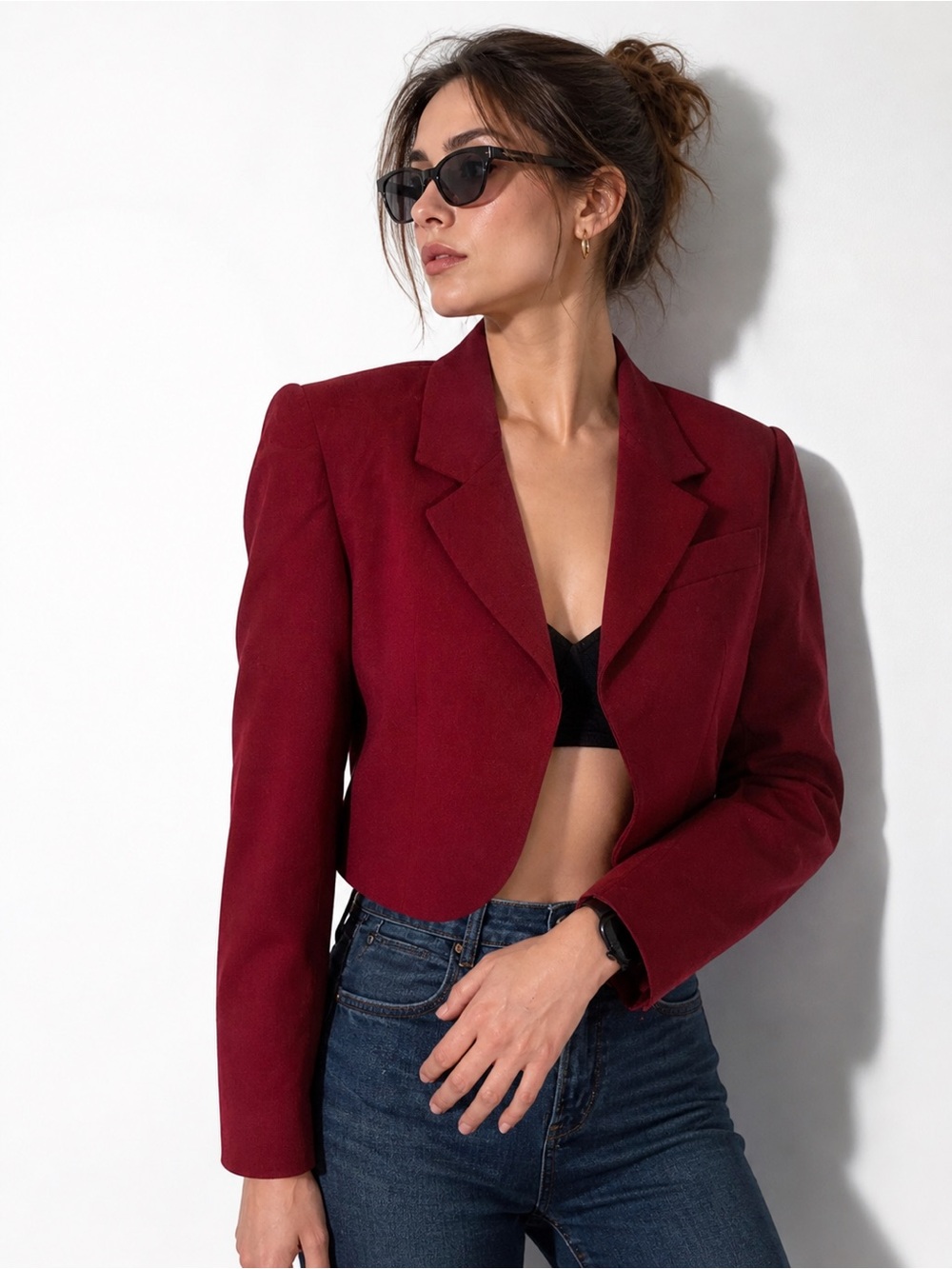 Vintage Doncaster Cropped Red Blazer – Size 10